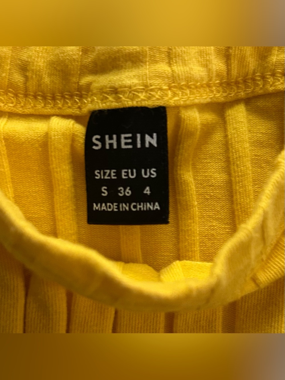 SHEIN Bright Yellow Ribbed Tank Top - Racerback - Picture 2 of 2